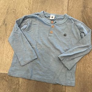 Petit bateau boys light blue Henley 4t new